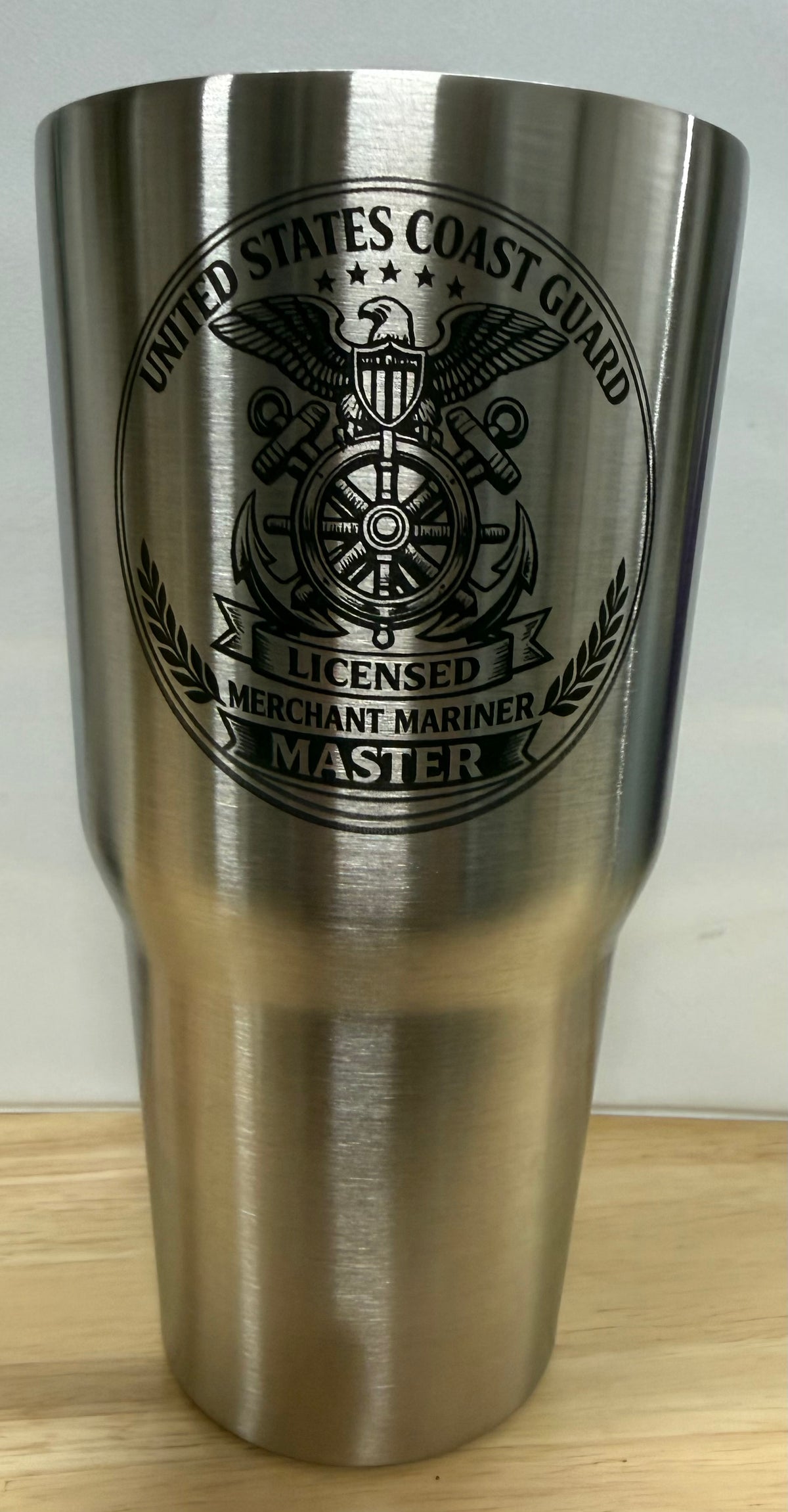 30 oz Stainless Steel USCG Licensed Merchant Mariner Master