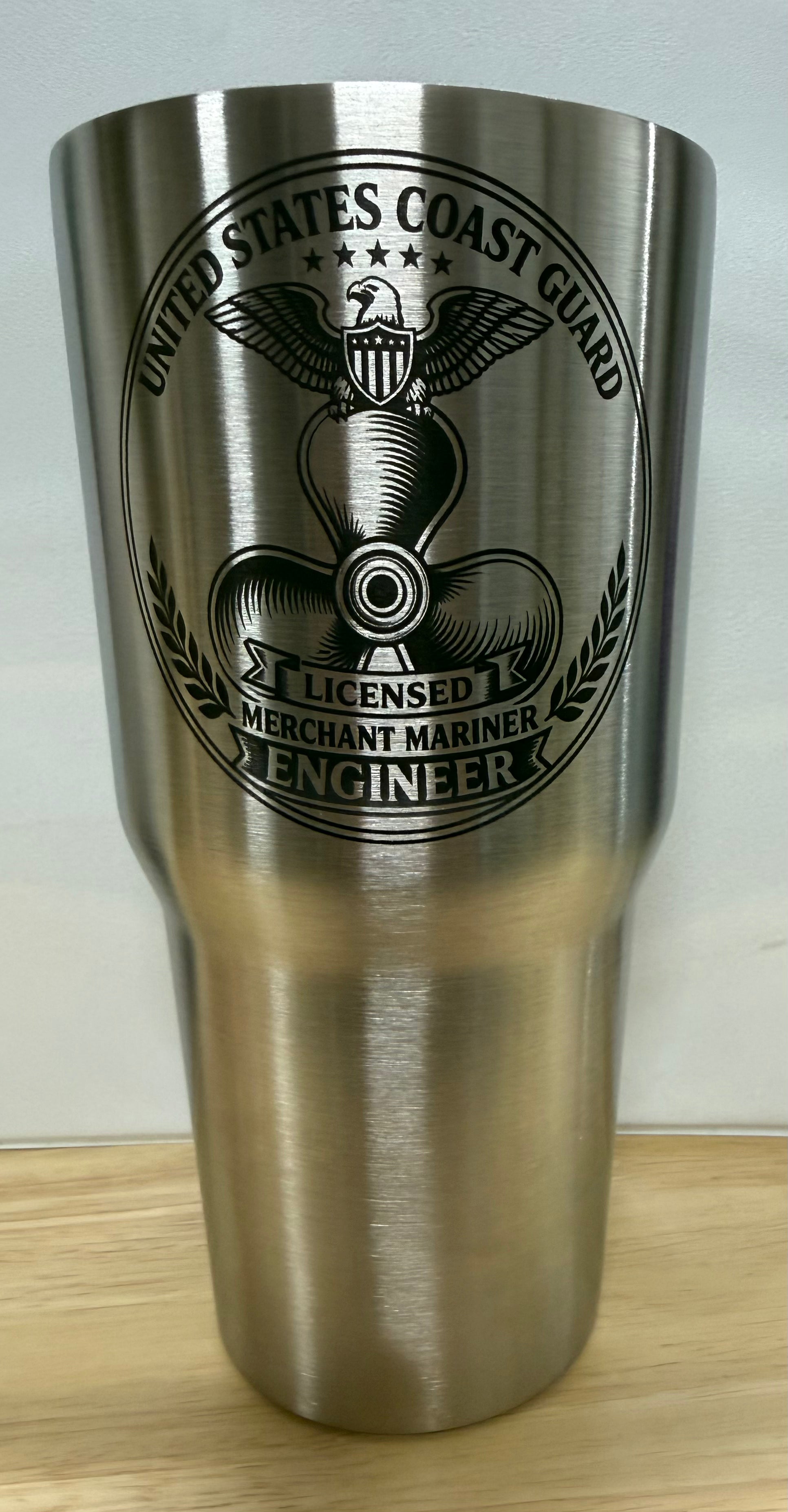 30 oz Stainless Steel USCG Merchant Mariner Engineer