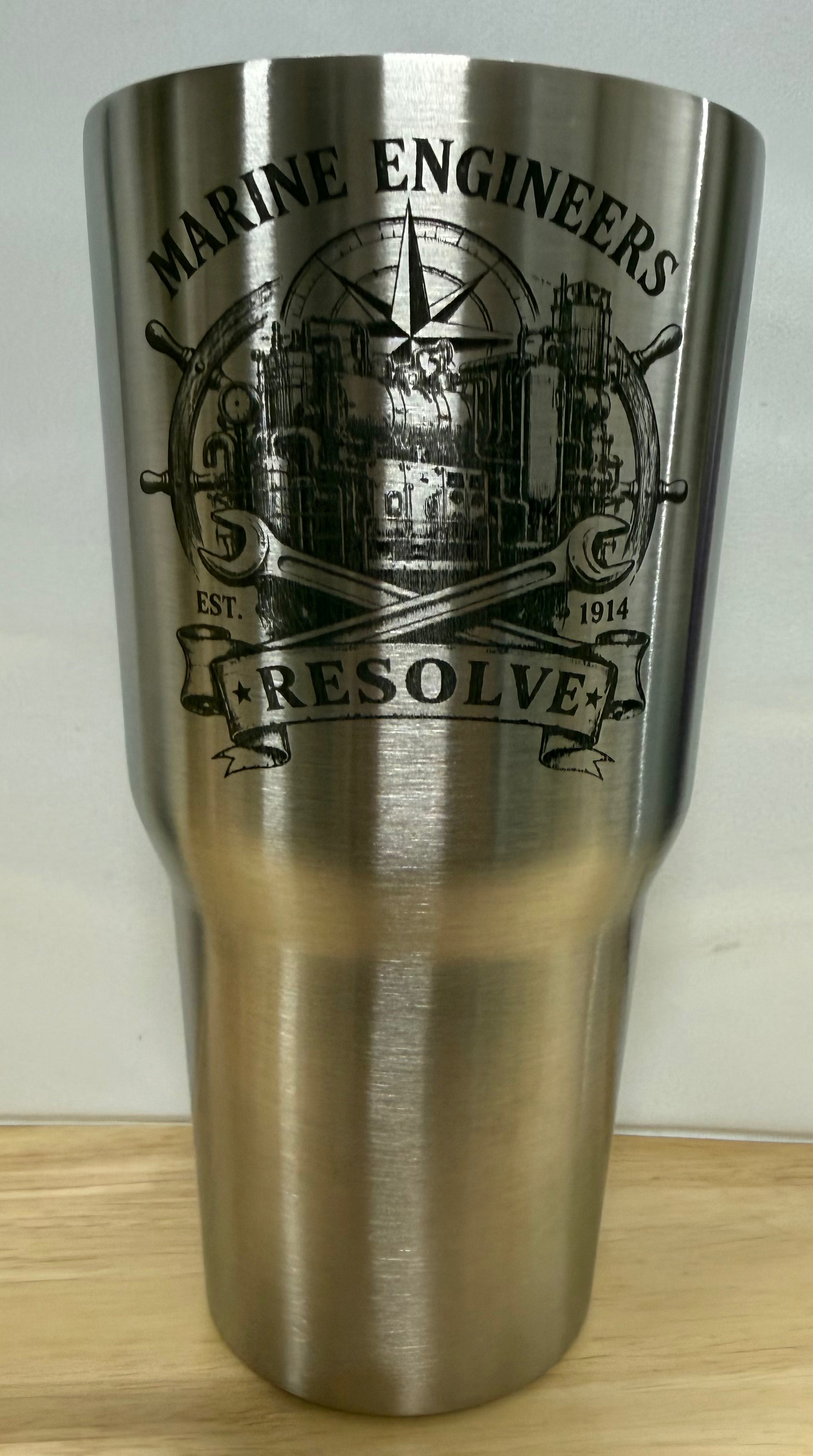 30 oz Stainless Steel Merchant Mariner Engineer Resolve