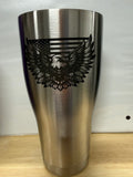 30 oz Stainless Steel double walled tumbler U.S. flag Eagle
