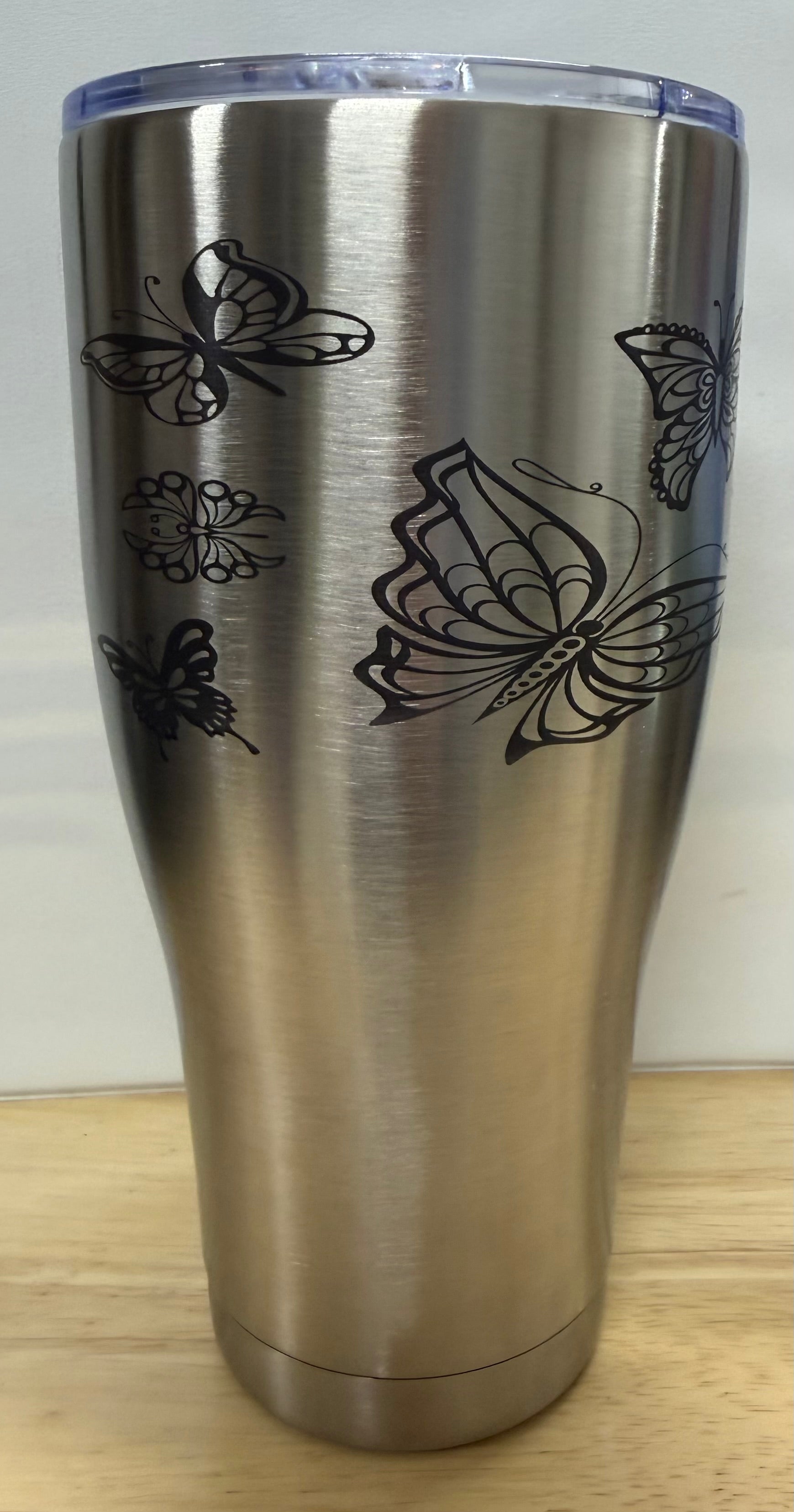 30 oz Stainless Steel Tumbler Butterflies everywhere