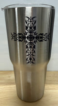 30 oz Stainless Steel Tumbler Filigree Cross