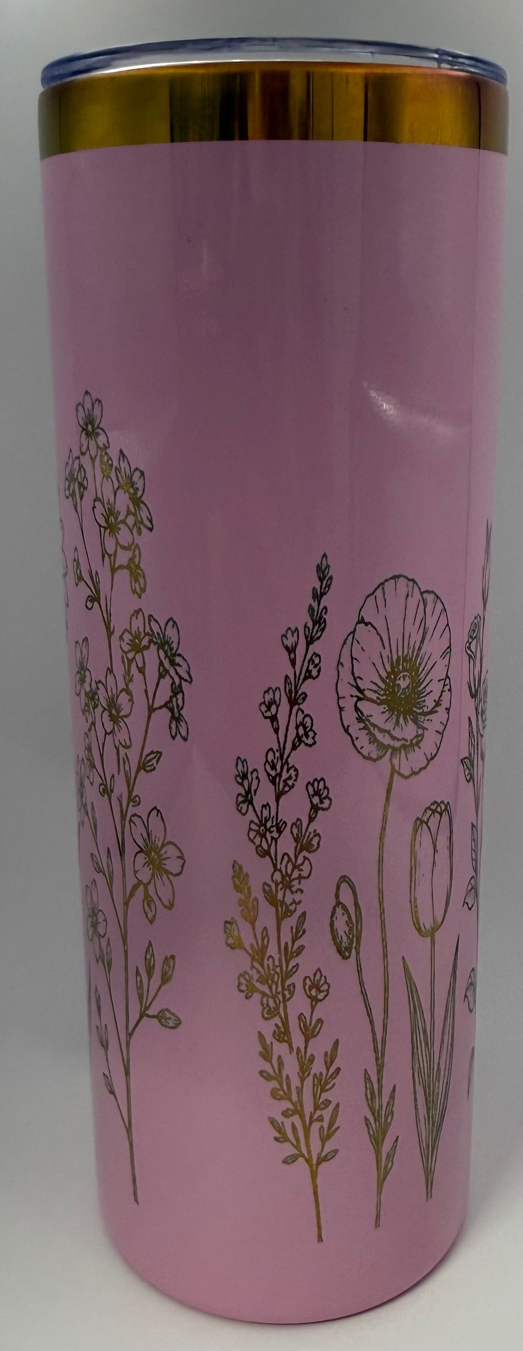 Pink with Rainbow electroplated engraving Stemmed Flowers