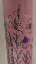 Pink with Rainbow electroplated engraving Stemmed Flowers