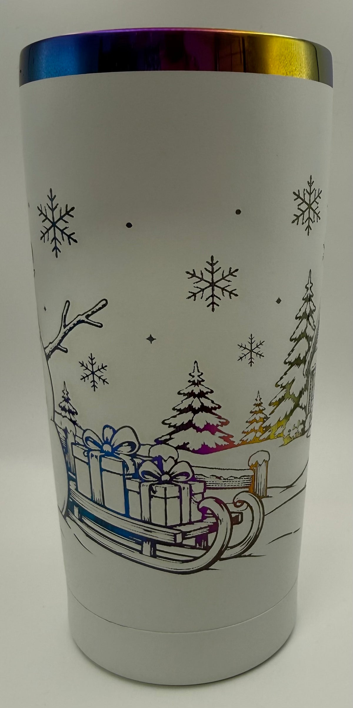 Snowman winter scene thermal tumbler