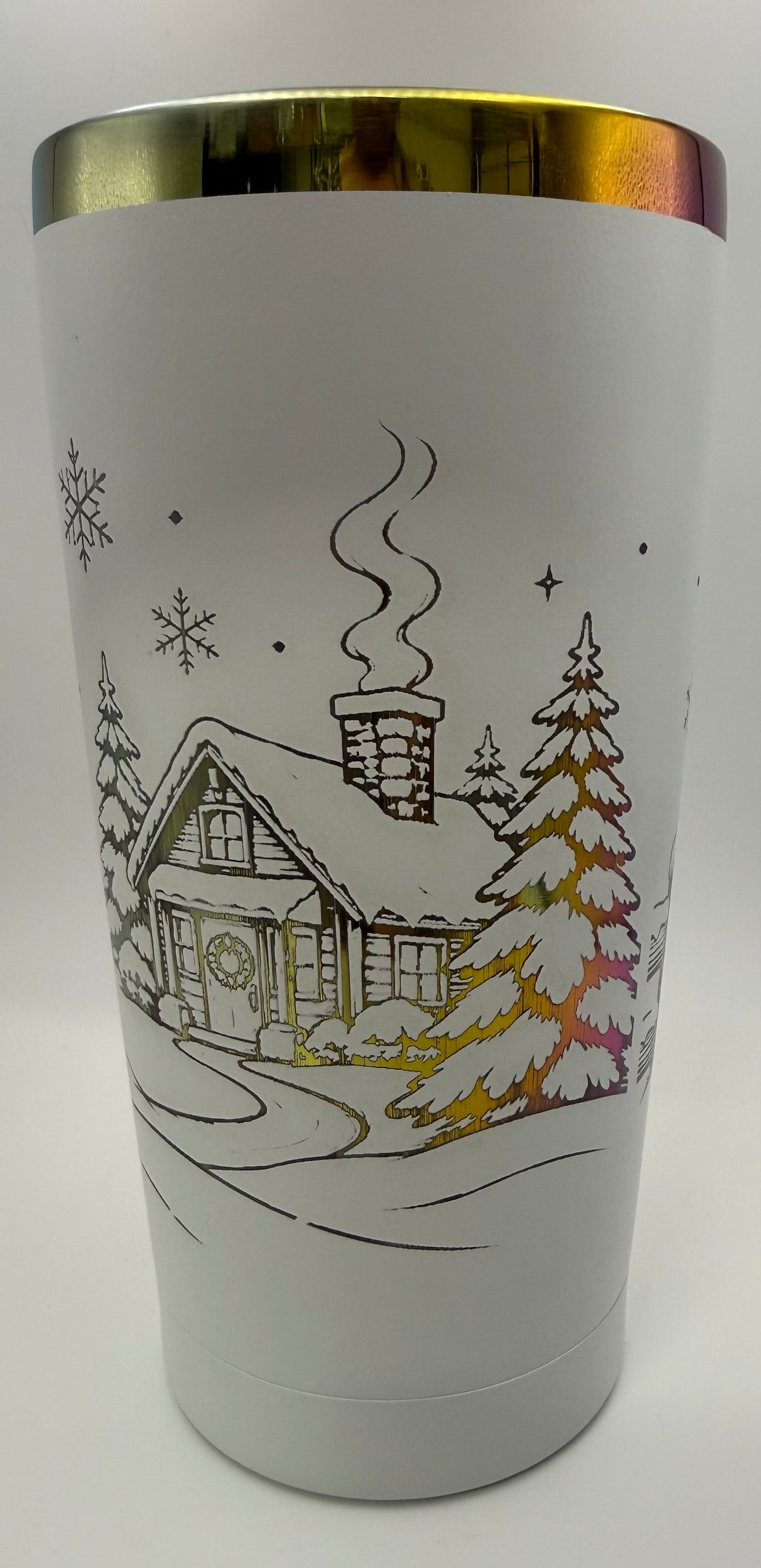 Snowman winter scene thermal tumbler