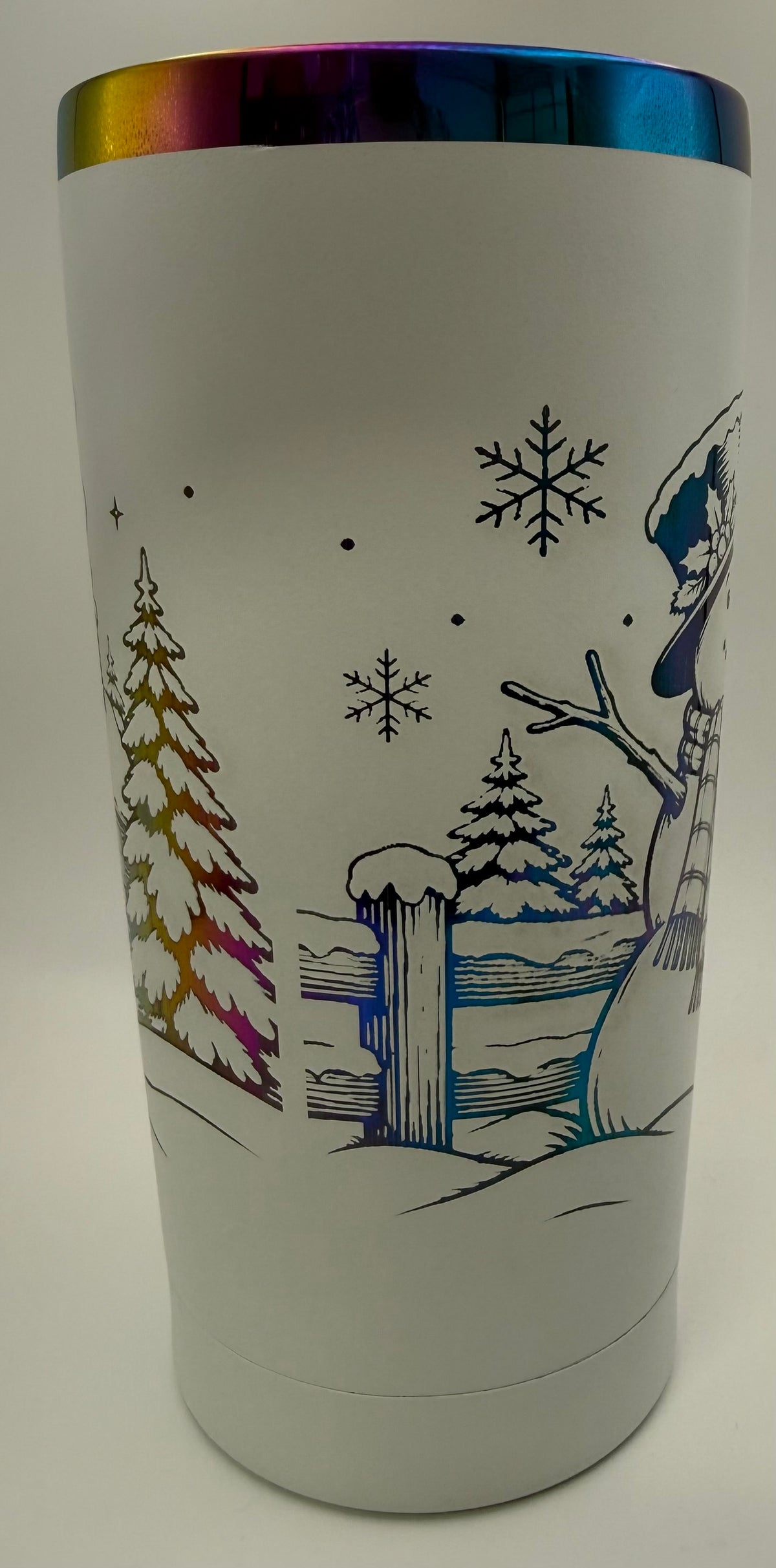 Snowman winter scene thermal tumbler