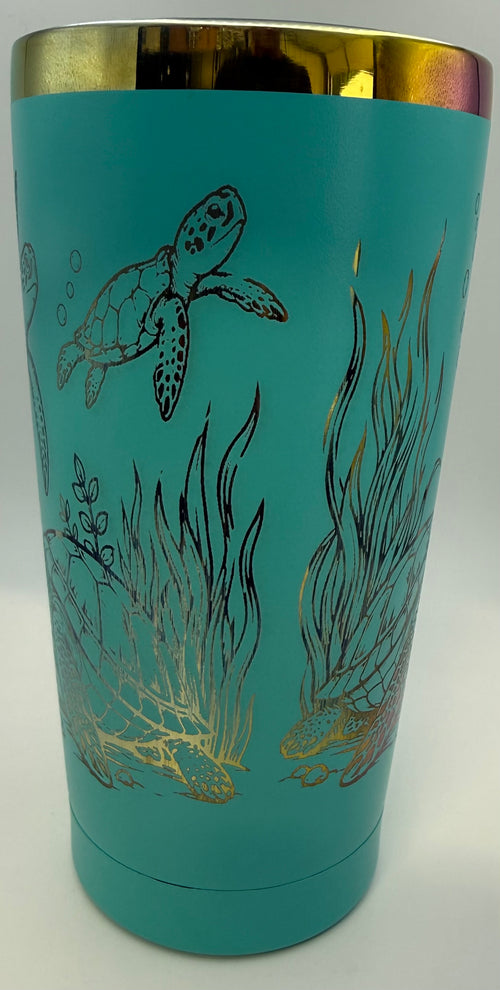 20 oz stainless thermal tumbler -Turtles